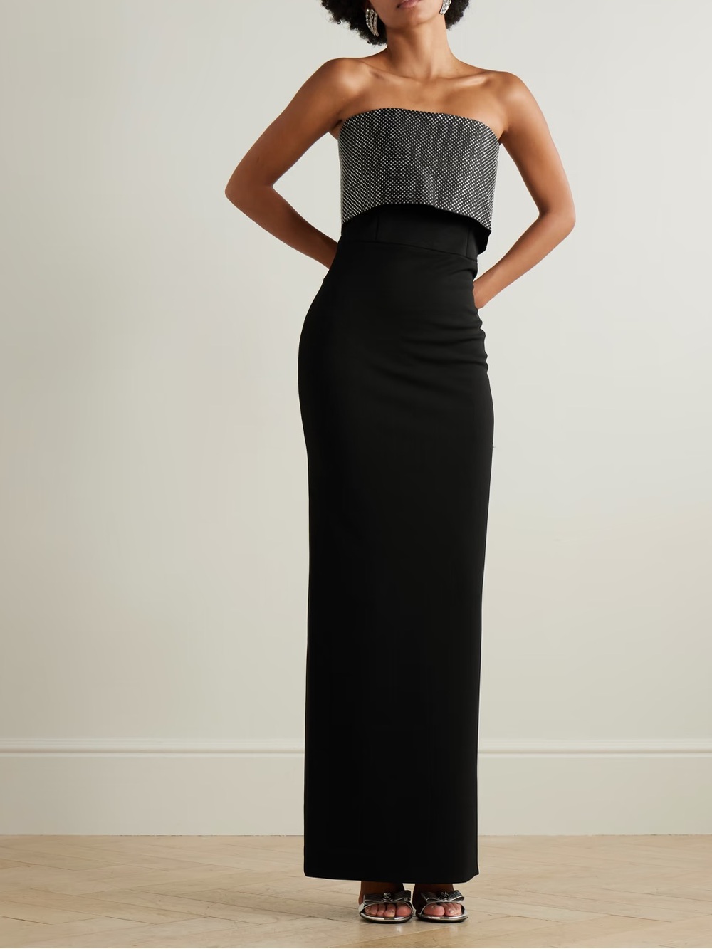 Solace London Brandi Crystal Strapless maxi dress size 10US NWT